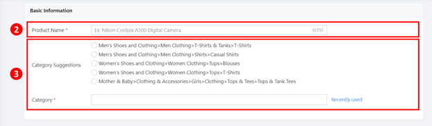 How to select the correct product category