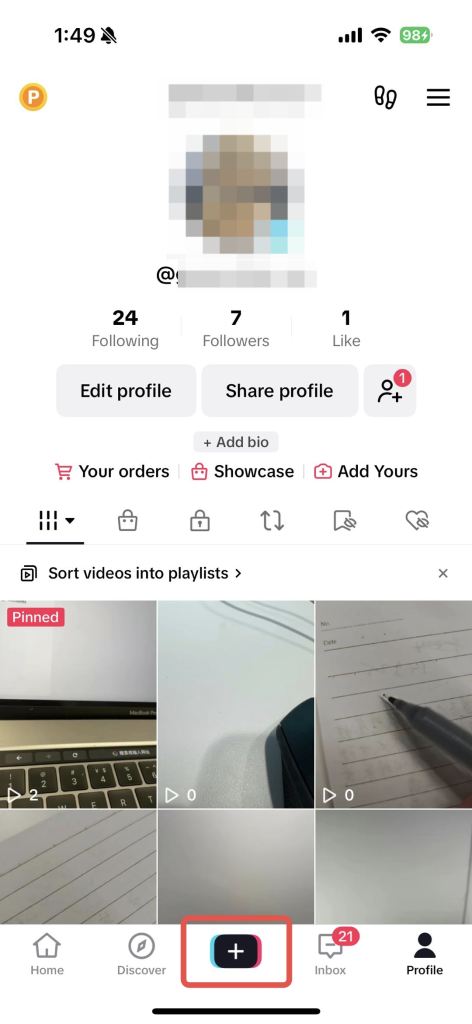 step 1 for add product pink ro short video by creator 