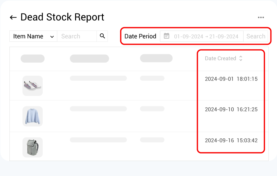 dead stock report in SiteGiant