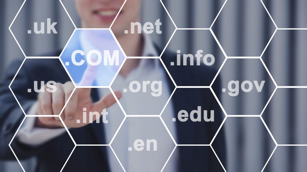 website hosting concept with polygonal shapes