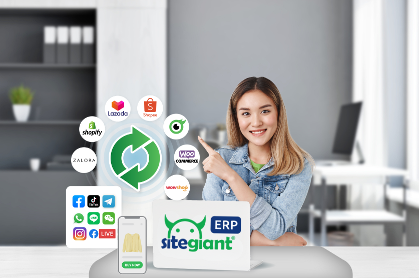 SiteGiant webstore paired with ERP system
