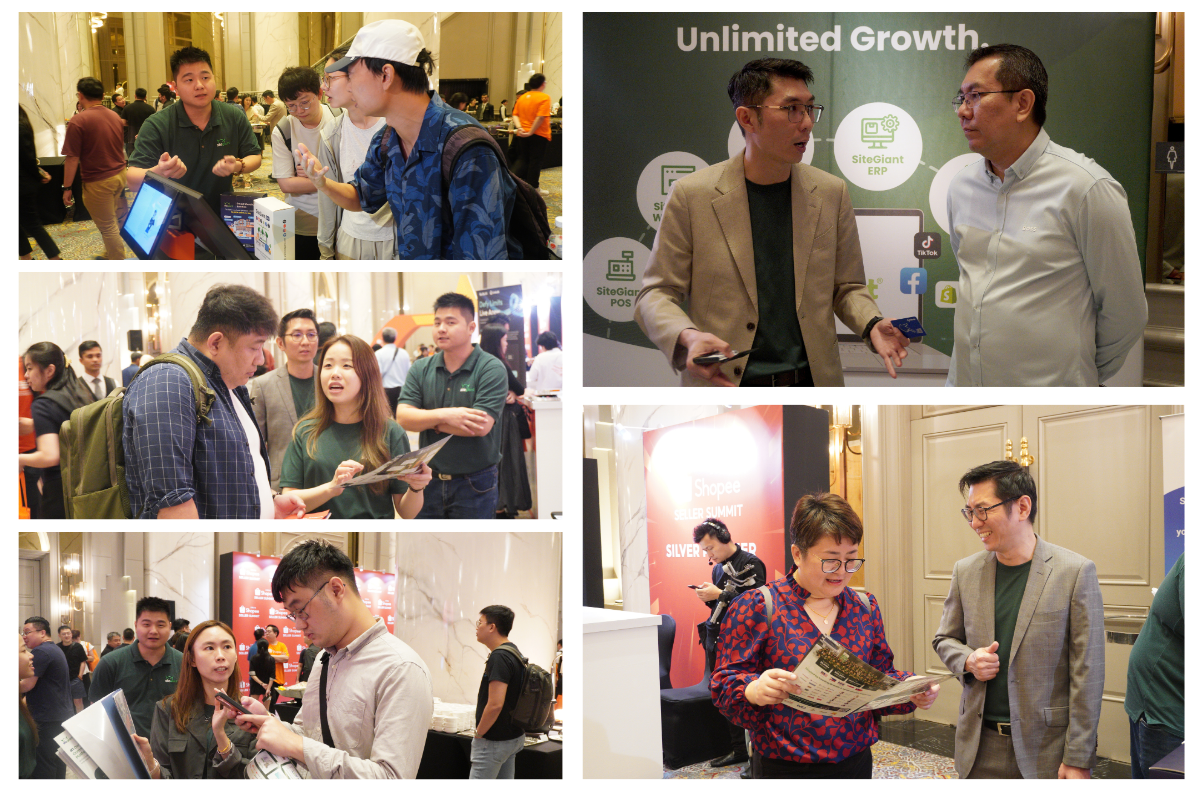 eCommerce sellers learning about SiteGiant’s omnichannel commerce platform at Shopee Seller Summit 2026 booth.